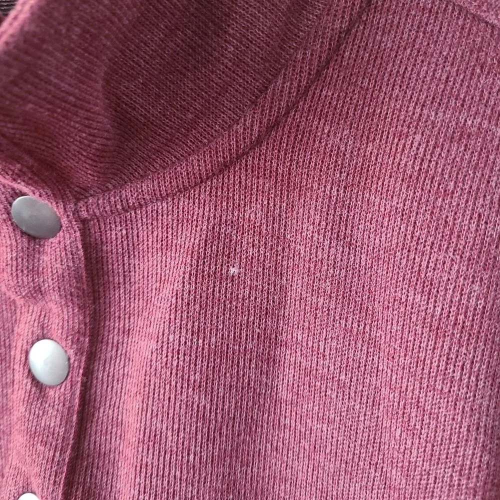 Banana Republic 1/4 Snap Cotton Blend Sweater Maroon Men's Size S